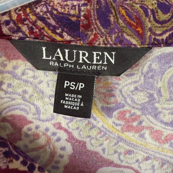 Lauren Ralph Lauren Size S/P Paisley stretch to with front ties - Picture 2 of 8